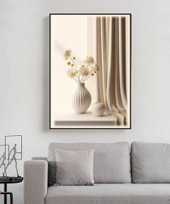 Black Frame 80*120 Cm Vase Flower Crytsall Porsalein Painting 
